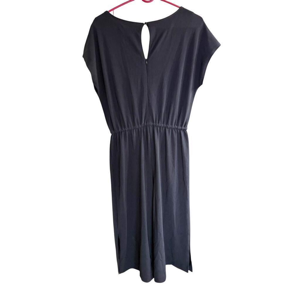 Boston Proper Crop Jumpsuit Black Women's Wide Leg M Whimsigoth Witchy Gothic - Picture 4 of 11